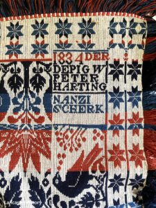 Coverlet showing image of corner block