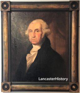 Portrait of George Washington in a square frame