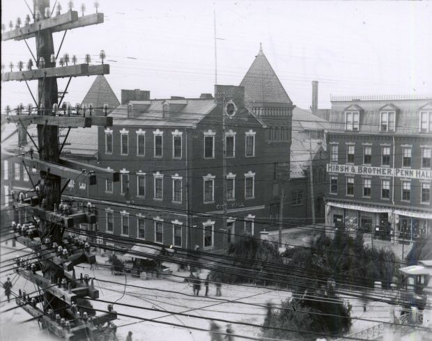 Christmas trees at Penn Square in the early 1900s