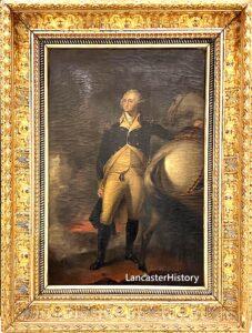 George Washington standing next to a horse