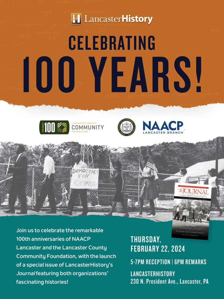 Colorful graphic with a historic photo along with two logos for the Community Foundation and NAACP. 