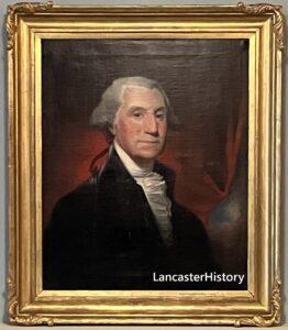Portrait of George Washington in a square frame