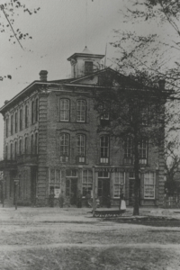 Black and white photograph of the Bonitz Hotel.