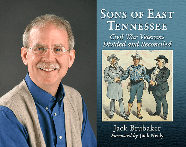 Image of Jack Brubaker (left) and the cover of "Sons of East Tennessee" (right).