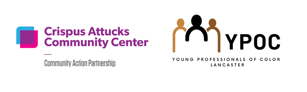 The logos for Crispus Attucks Community Center and Young Professionals of Color Lancaster.