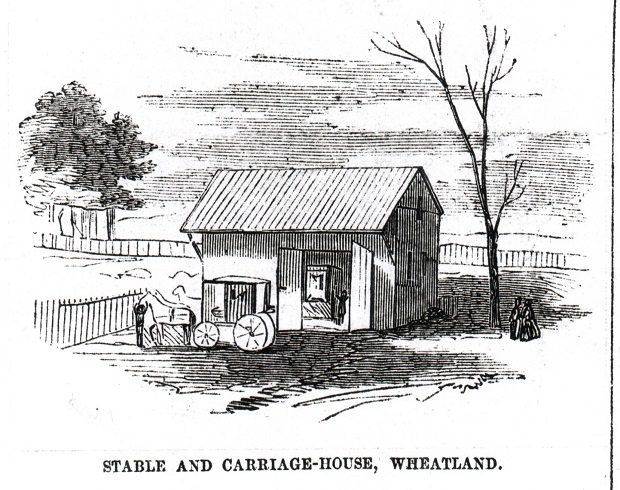 llustration of Wheatland's Stable and Carriage House from Frank Leslie's Illustrated Newspaper, 1857