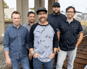 Mark Derose (center) and the band members of Mark DeRose & the Dreadnoughts.