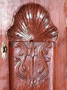 Closeup of the Prospect Door showing a small heart design