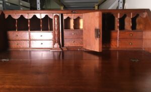 Desk interior showing open prospect door