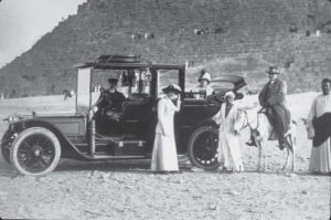 Milton and Catherine Hershey visit the Pyramids of Giza, April 1913.