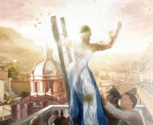Illustration of a young woman on a ladder.