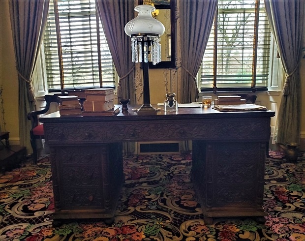 A photograph of Buchanan's desk