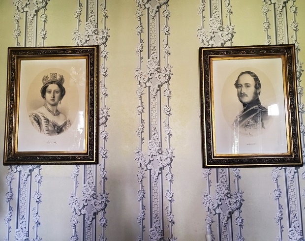 Framed lithograph prints of Queen Victoria and Prince Albert