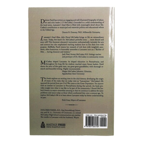 Image of "Lancaster's Good Man" book (back).
