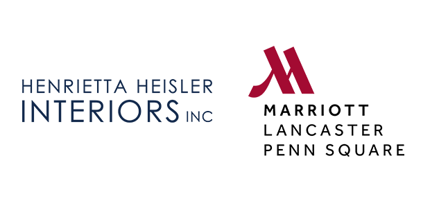 Logos for Henrietta Heisler Interiors, Inc. and the Marriott Lancaster Penn Square.