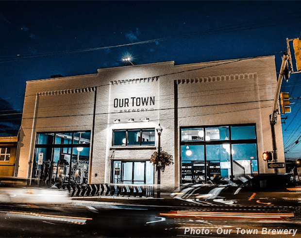 Photograph of the exterior of Our Town Brewery in Lancaster.