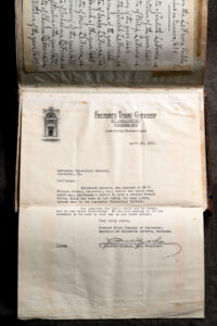 Letter from the estate of Elizabeth Lefever, 1935