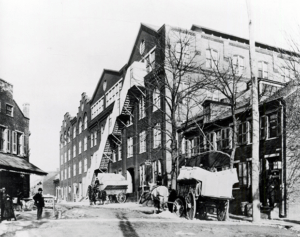 A circa 1890 image of Milton Hershey's Lancaster Caramel Company on Church Street in Lancaster City.