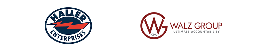Logos for Haller Enterprises and Walz Group