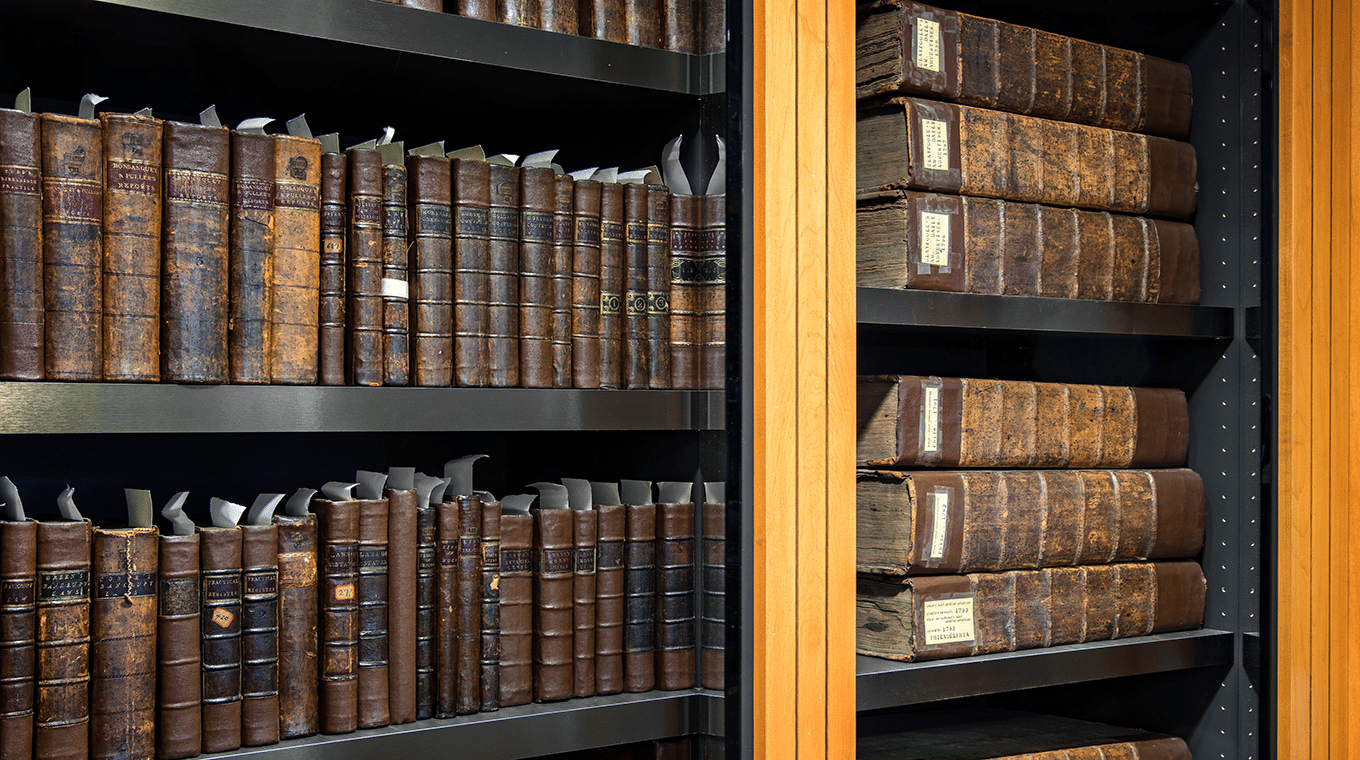 Books in Jasper Yeates Law Library at LancasterHistory.