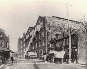 Image of the Lancaster Caramel Company factory and offices, circa 1896.