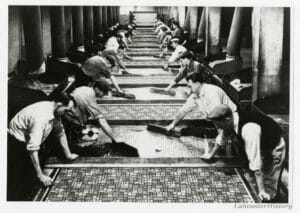 Manufacturing linoleum in Lancaster, PA. Circa 1930. Photo: LancasterHistory.
