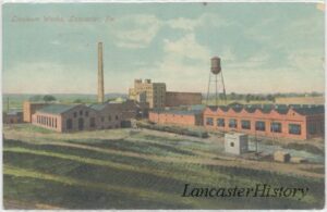 A postcard of the Linoleum Works, Lancaster, PA c. 1908. At one time the Lancaster Floor Plant contained more than 200 buildings and 111 acres. Photo: LancasterHistory.