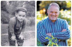 Image on left of Dr. William Woys Weaver as a child. Image on right of Mr. Woys Weaver now.