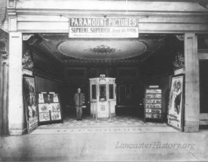 Entrance to the Hippodrome Theater, first block of North Queen Street in 1914.