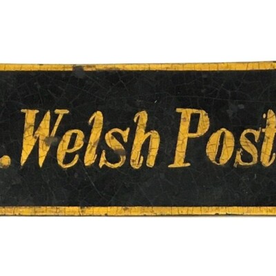 <i> Tinned sheet iron sign, GAR Post #118. LancasterHistory, Gift of American Legion Post 372.  </i> Rectangular tin sign painted black with name of GAR Post.