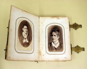 Carte de visites displayed in the Lorentz family photo album c. 1864 - 1877